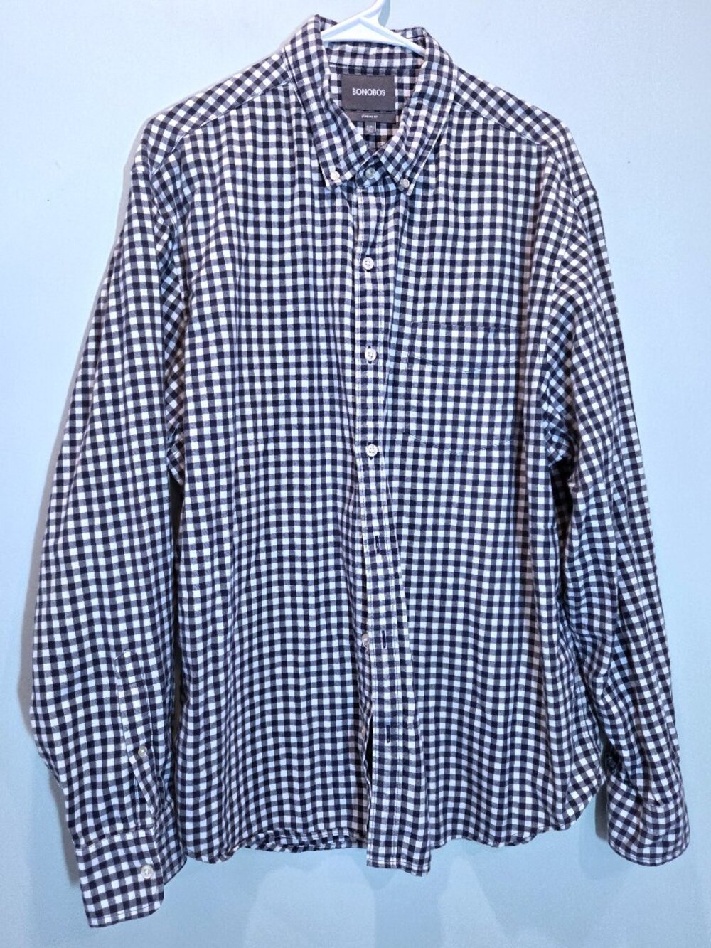 Bonobos Blue & White Gingham Shirt Size XXL